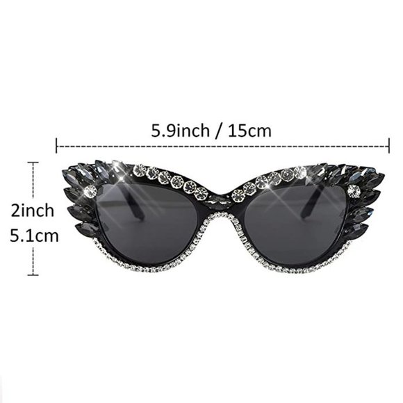 NEW Sparkling Bling Swarovski Crystal Rhinestone Sunglasses UV400 +FREE …